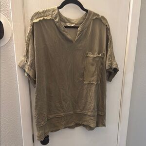Olive Green Short Sleeve Top